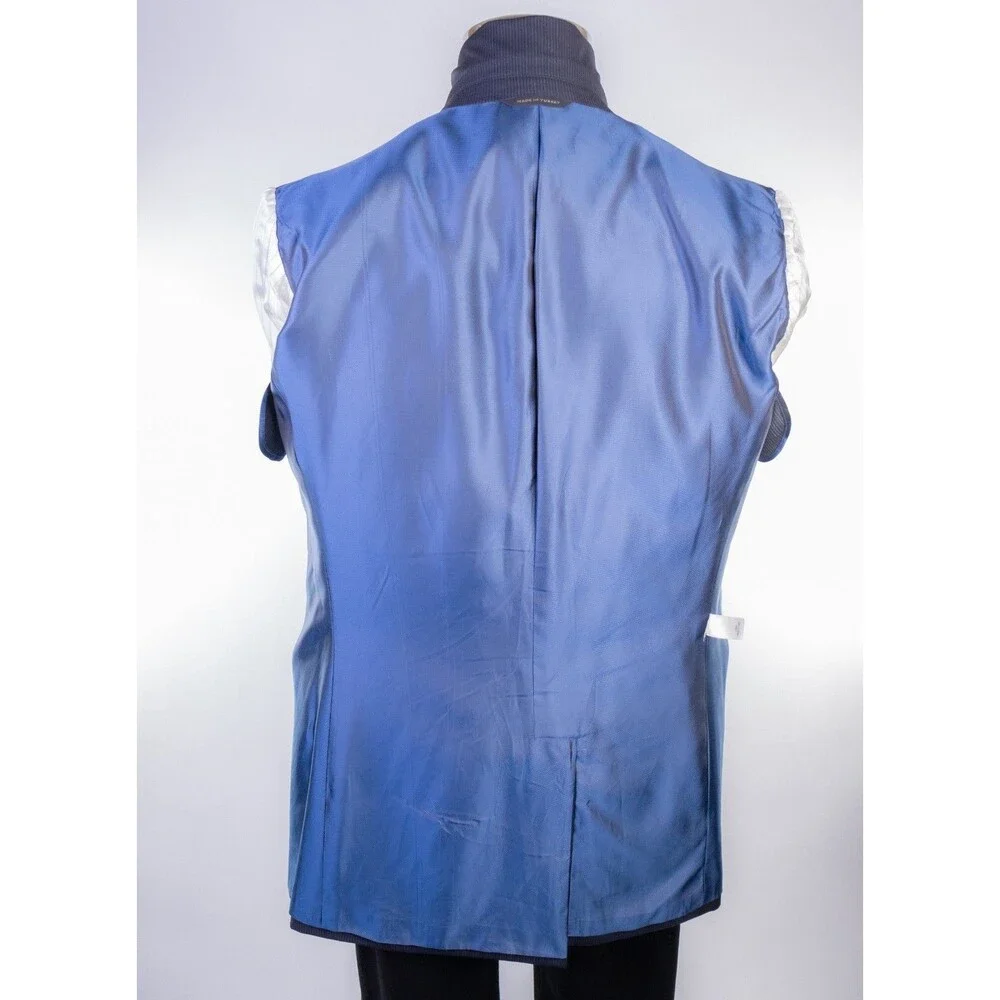 Banana Republic Blazer Mens 42L Blue Pinstripe Wool/Silk Blend Sport Coat Jacket